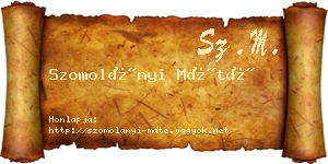 Szomolányi Máté névjegykártya
